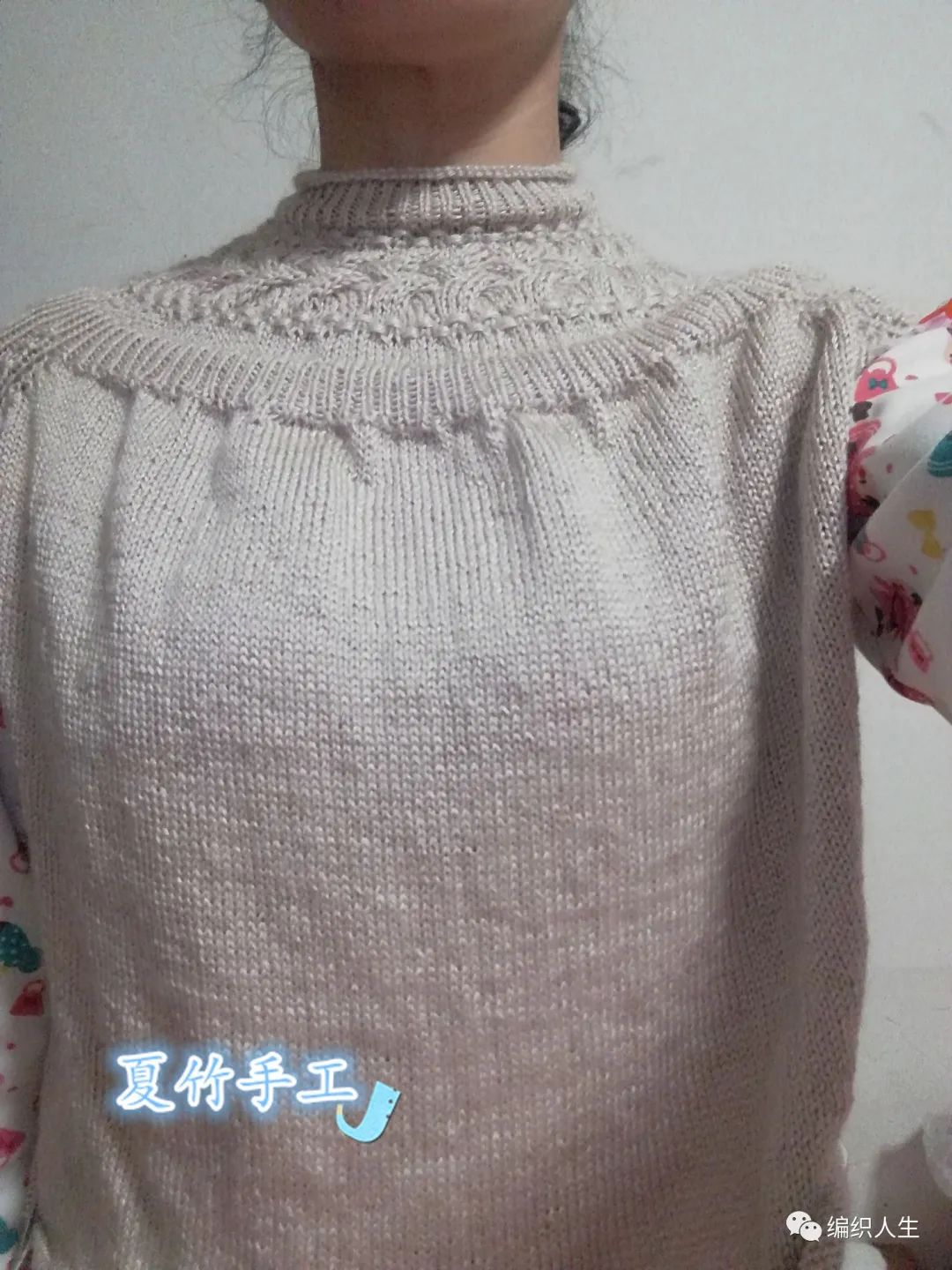 女士棒针斑马图案长袖套头毛衣,棒针套头毛衣从下往上织款式图解