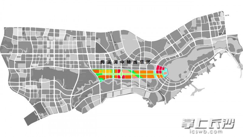 梅溪湖超级中轴人行道设计图,梅溪湖超级中轴就是一条绿化带