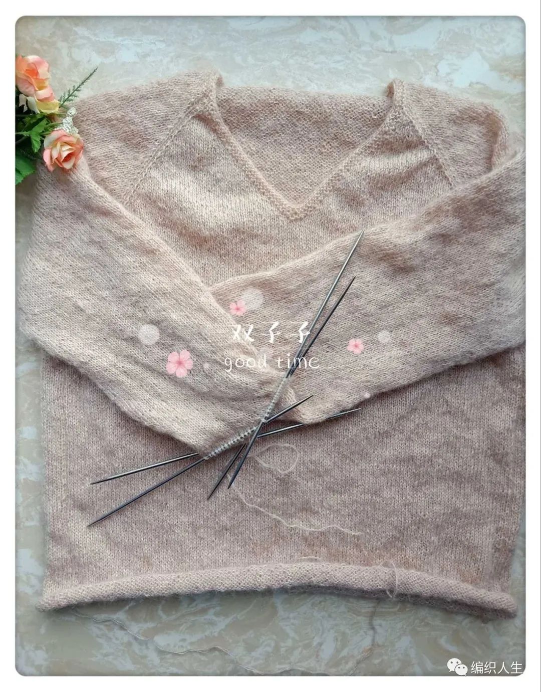 套头衫女秋款棒针编织,韩版落肩袖宽松毛衣编织教程