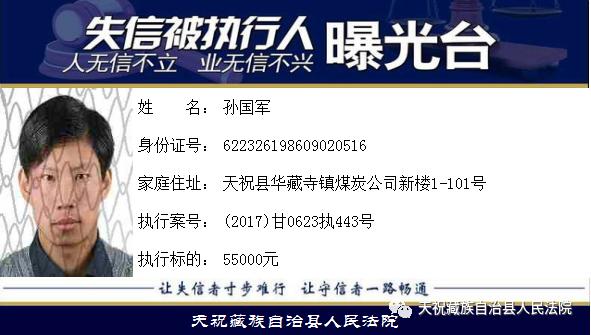 最近公布的失信人,最新一批失信人员