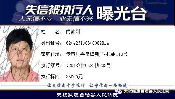 最近公布的失信人,最新一批失信人员