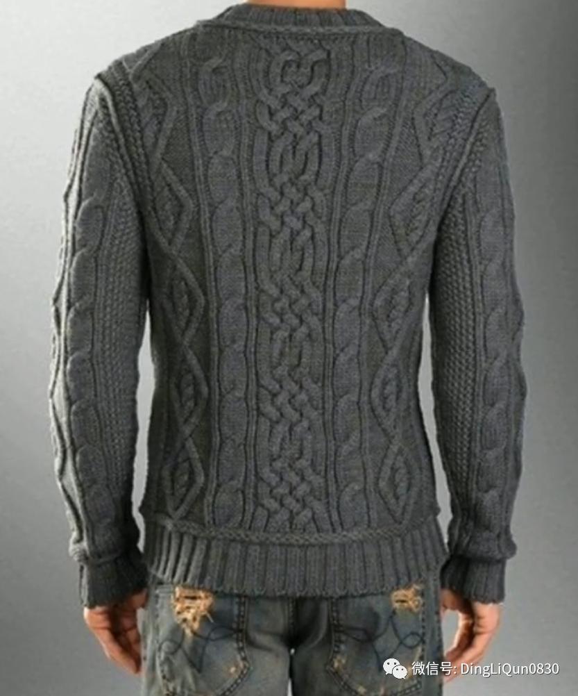 男士针织衫开衫秋冬款手工编织款,手工针织衫男款花样