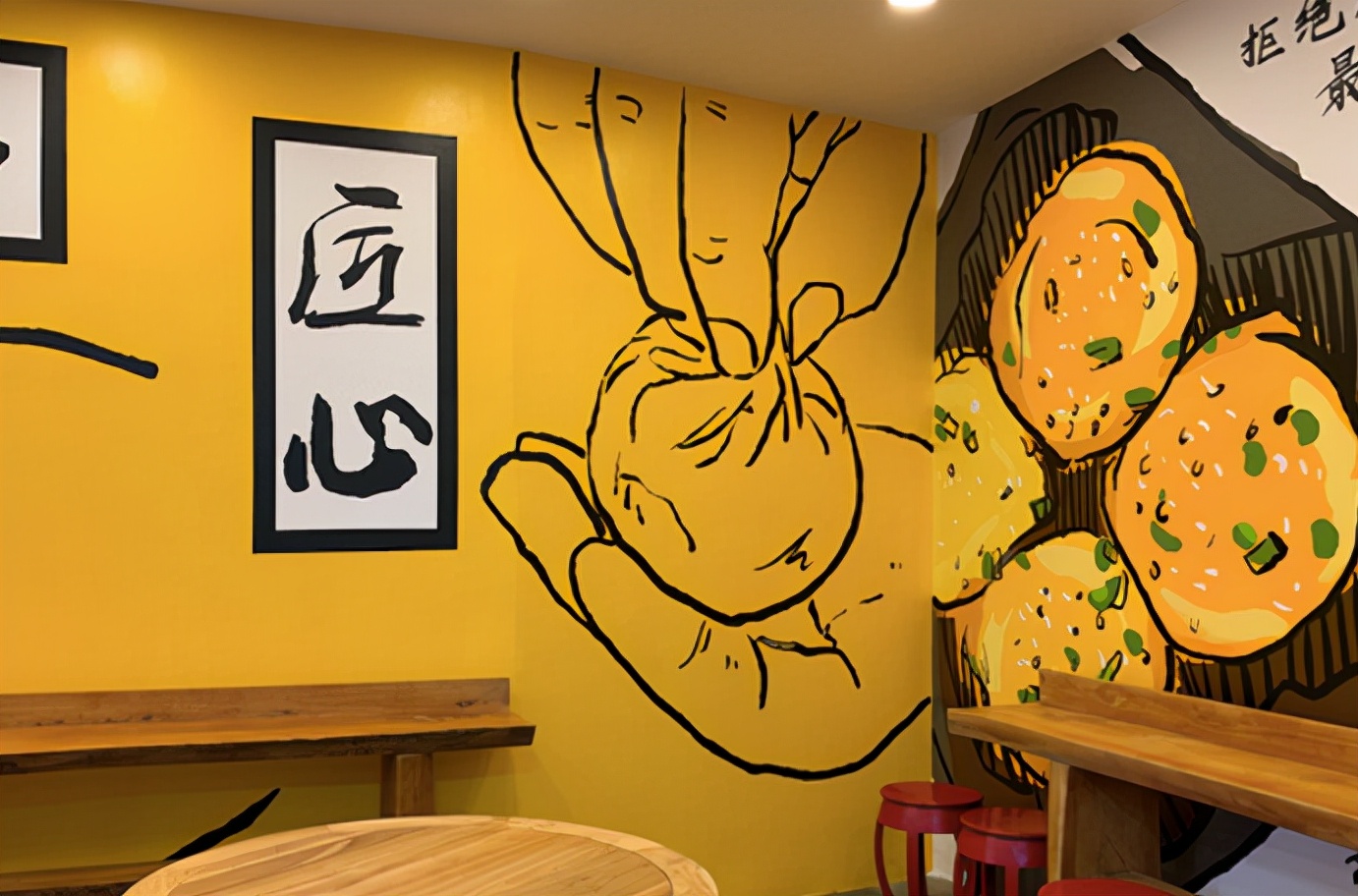 餐厅墙绘推荐,合适小吃店的墙绘