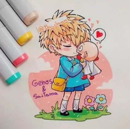 马克笔上色教程动漫人物q版30色,学马克笔画动漫免费教程