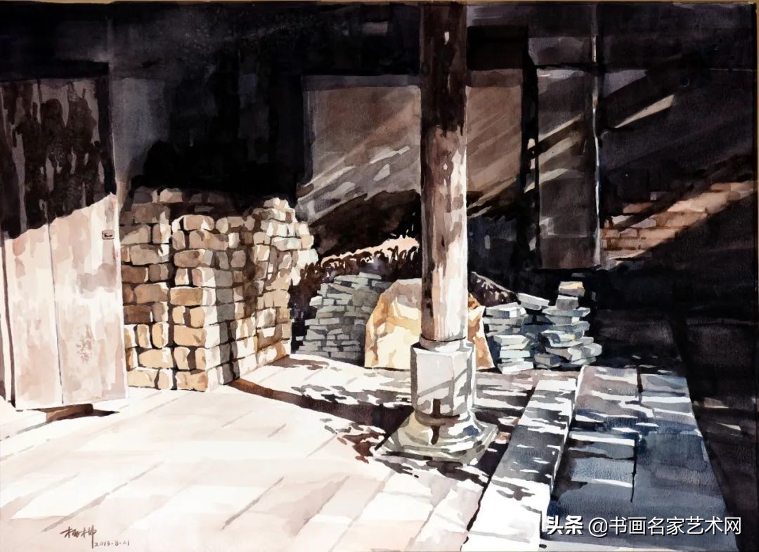 杨柳水彩画教程,关于杨柳的水彩画画作品