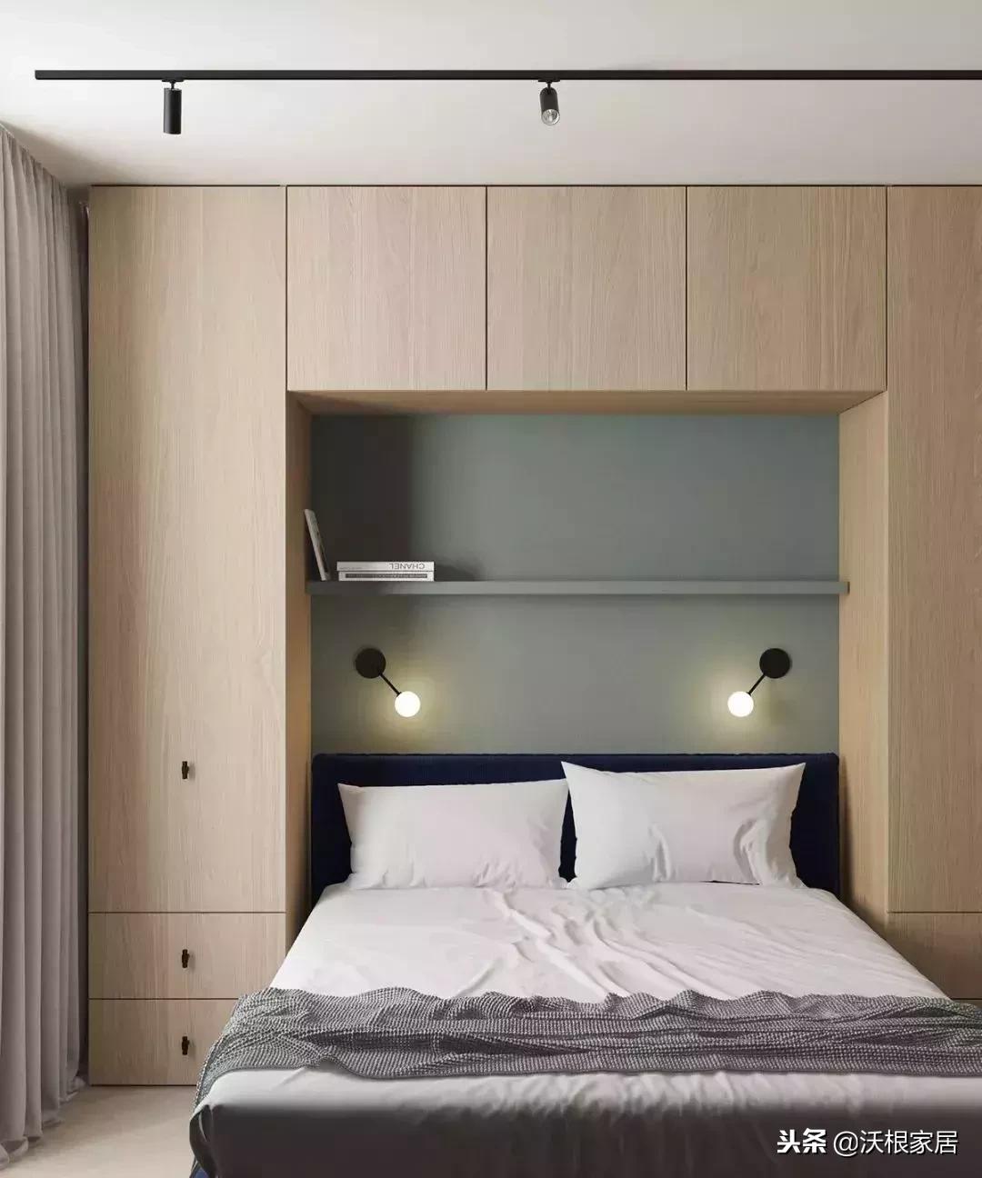 主卧依旧延续极简的设计风格,13平主卧设计高级感