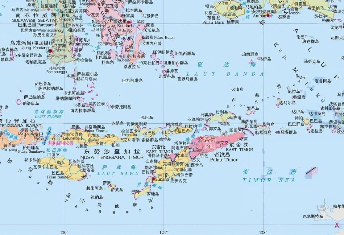 帝汶岛和西南群岛之间,帝汶岛面积相当于中国哪个省