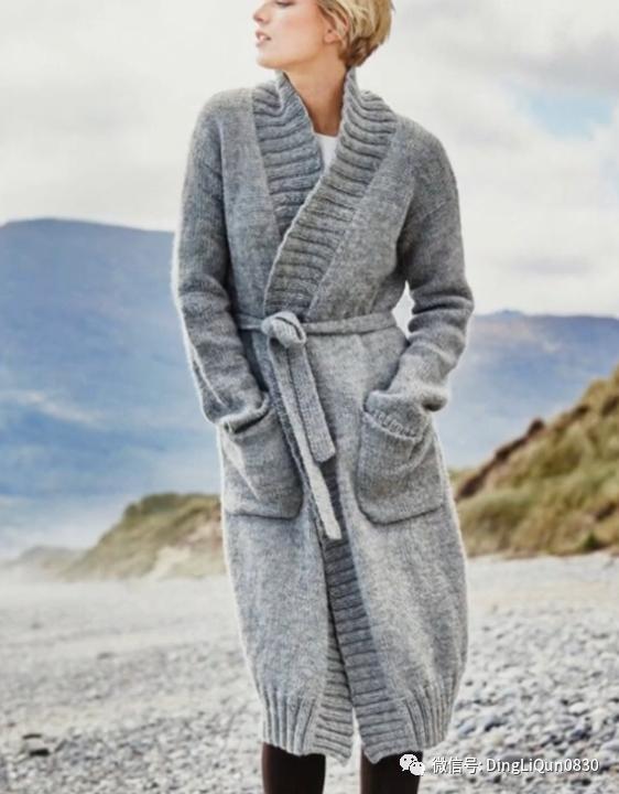 春秋针织女装长款开衫外套,加肥加大针织开衫外套长款