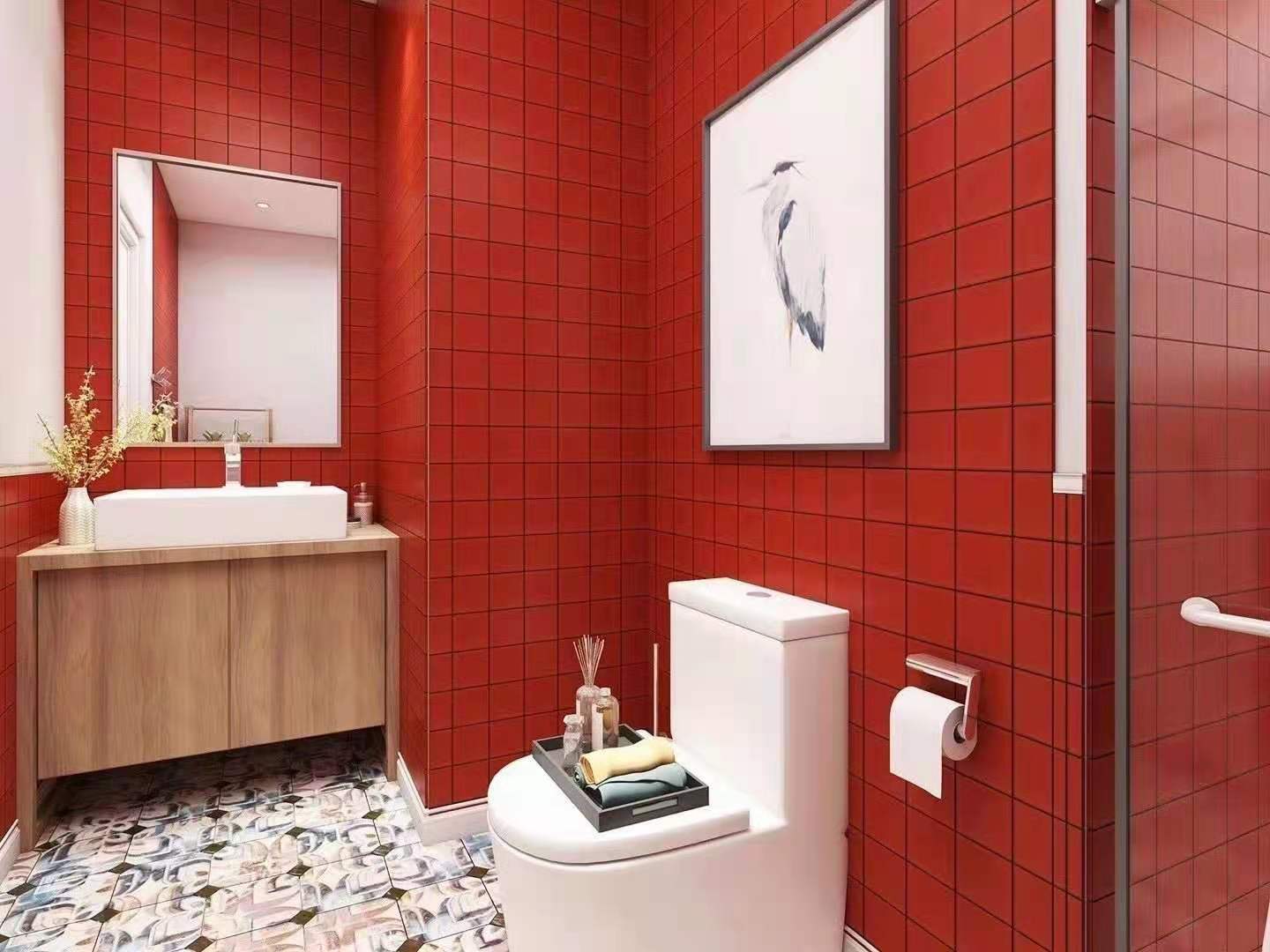 卫生间瓷砖配色效果图,卫生间铝扣板如何配色