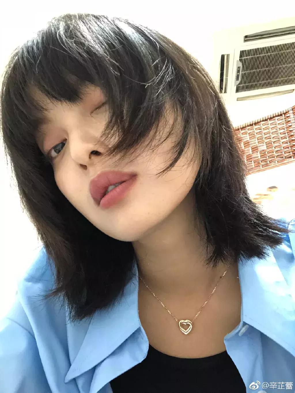 脸大合适辛芷蕾发型么,辛芷蕾中长锁骨发层次发型图片