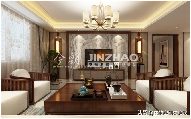 109平米新中式风格,房屋轻奢风格115平方