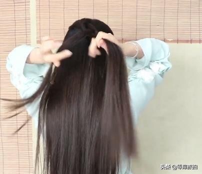 明制汉服无发包编发,合适汉服的半披肩发的编发教程