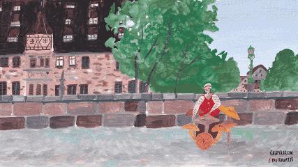 好看的动图系列,日本插画师ekuboon作品手绘